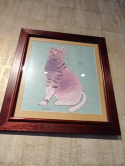 猫の額絵が　ほんわか♪　お好み焼き千房