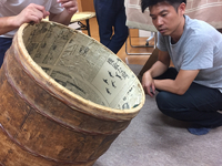 練習太鼓と中日新聞