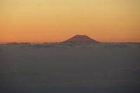 夕焼けと富士山