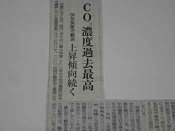 増加の一途CO2