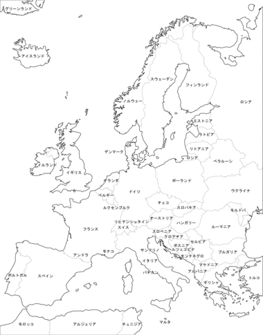 ダウンロード ヨーロッパ 白地図 国名 犬 イラスト