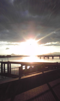 琵琶湖の日の出 2011/11/16 08:22:32