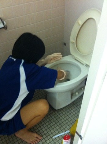 天竜中学校トイレ掃除研修