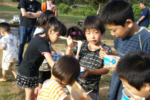 ニュー泊崎荘で流しそうめん