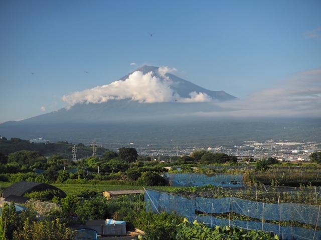 2017年8月31日の富士山　　雁がね堤