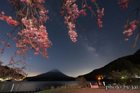 桜と富士山と天の川 2021/05/08 10:12:00