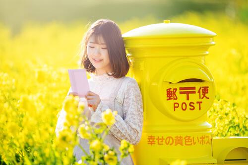 菜の花畑ポートレート