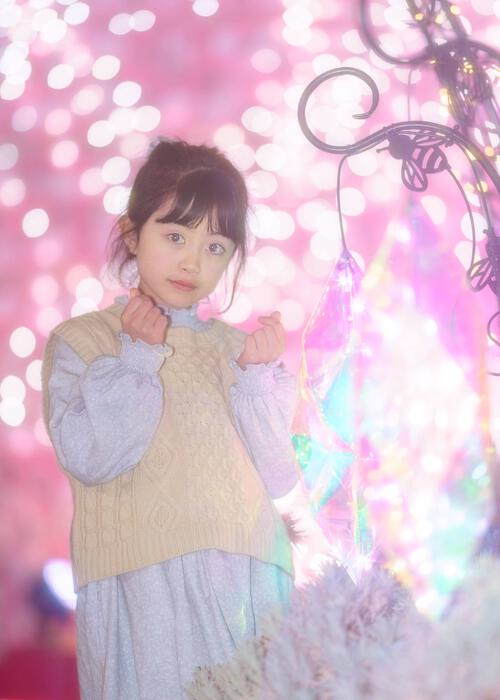イルミネーション子供ポートレート