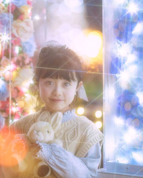 イルミネーション子供ポートレート