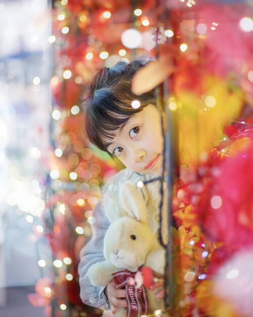 イルミネーション子供ポートレート