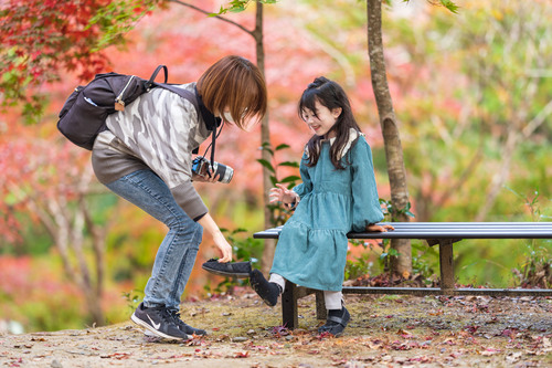 子供ポートレート撮影 紅葉