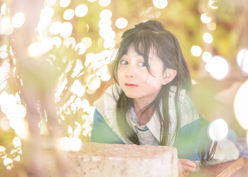 イルミネーションポートレート子供撮影
