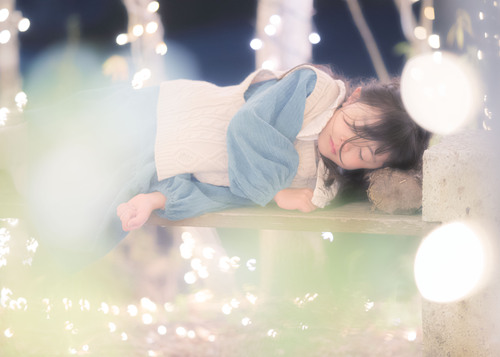 イルミネーションポートレート子供撮影