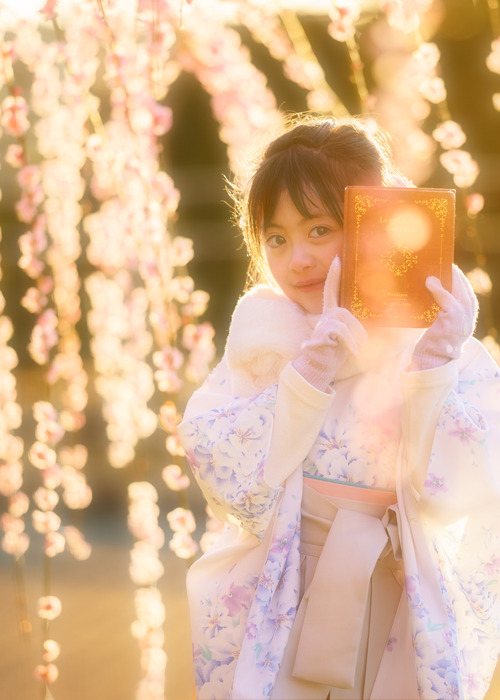 梅並木 袴でお花見 子供ポートレート撮影