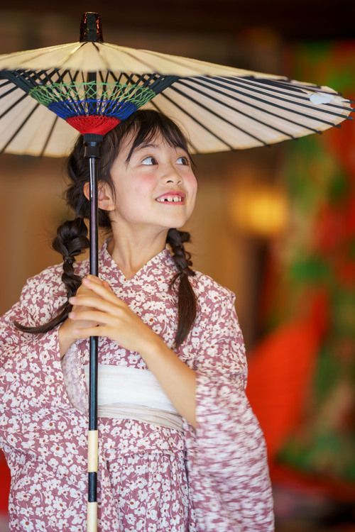 浴衣ポートレート子供 和傘