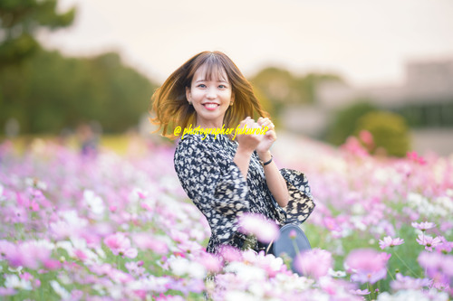コスモス畑ポートレート