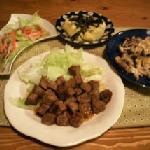 カトちゃん家の晩ご飯☆サイコロステーキ♪