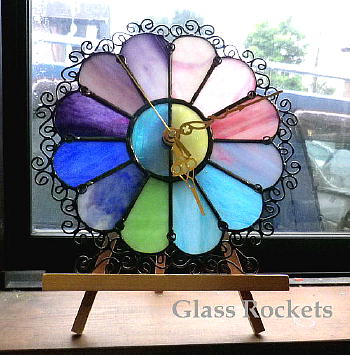 ステンドグラス 花時計 L ステンドグラス工房glass Rockets グラスロケッツ