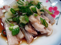 マグロの皮の葱ポン酢