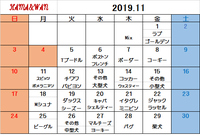 11月犬種別割引カレンダー♪ 2019/10/30 15:24:39