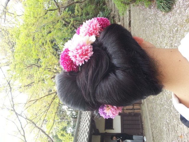 桜の木の下で和装の撮影☆