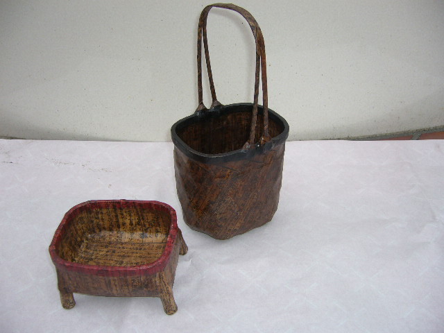 一貫張りの小物入れ