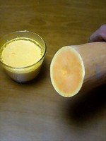 カボチャのプディング　オレンジ風味のカラメル仕立て
