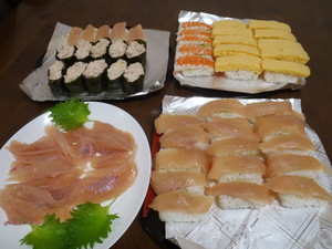 ニジマスの寿司を作って見た