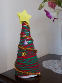 【クリスマス】★毛糸でミニツリー★ 2018/12/25 13:31:43