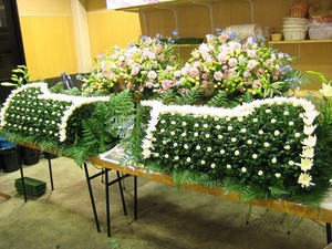 生花祭壇制作中