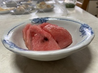 朝食でスイカを沢山食べました。 2021/08/23 09:50:48
