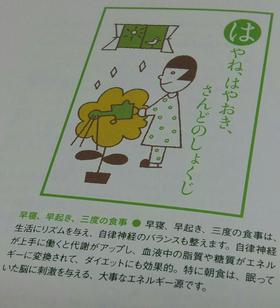ダイエットを成功させる　知恵袋　《は》早寝、早起き