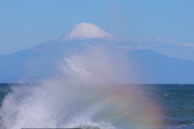 飛沫と富士山