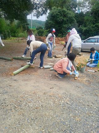 竹灯籠作り