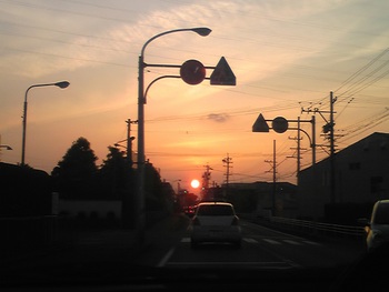 今日の夕日