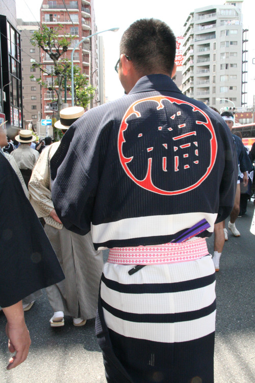 三社祭で見つけた粋な着こなし L 絶対負けない 菊一輪