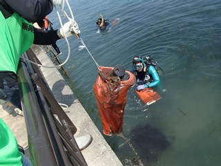 海底清掃：新居海釣り公園にて！！