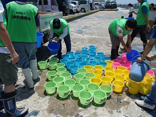 第６回ヒラメ放流