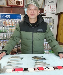 一投目から良型キス！！