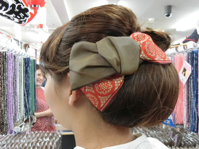 浜松祭り女子のヘアアレンジ紹介 畳の縁リボン髪飾り編 祭り用品