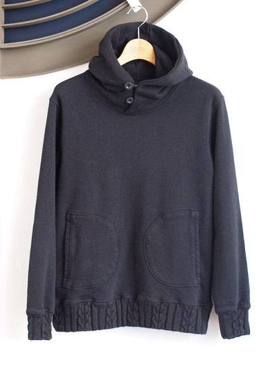 CABLE RIB VOLUME NECK PULLOVER HOODY/The DUFFER of St.GEORGE