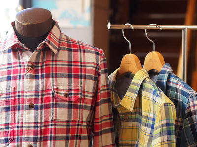 綿麻ツイルチェックシャツ/MEN’S MELROSE