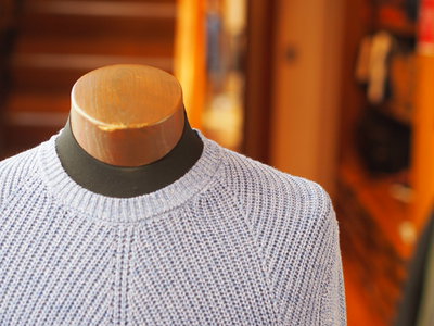メランジコットン片畦ニット/メンズメルローズ（MENS MELROSE）