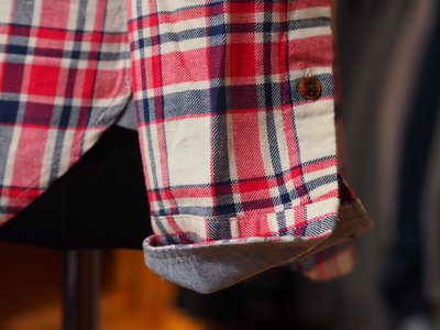 綿麻ツイルチェックシャツ/MEN’S MELROSE