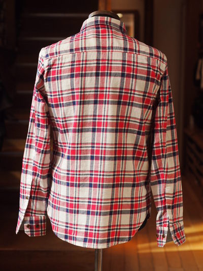 綿麻ツイルチェックシャツ/MEN’S MELROSE