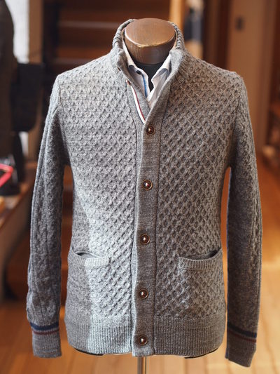 蓄熱機能糸HOTWAVEスタンドカラーニットブルゾン/メンズメルローズ（MENS MELROSE）