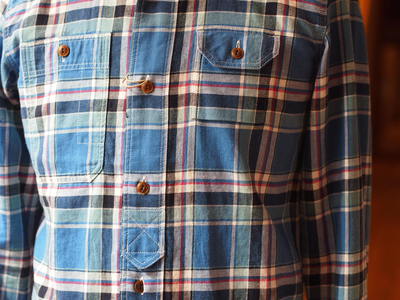 綿麻ツイルチェックシャツ/MEN’S MELROSE
