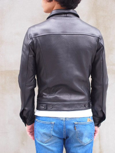 Gジャン型ブラックレザーブルゾン/MEN'S MELROSE | MEN'S