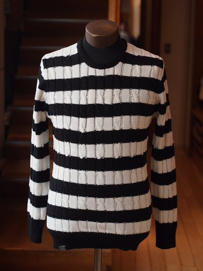 AKM×MEN’S MELROSE ケーブルボーダーニット