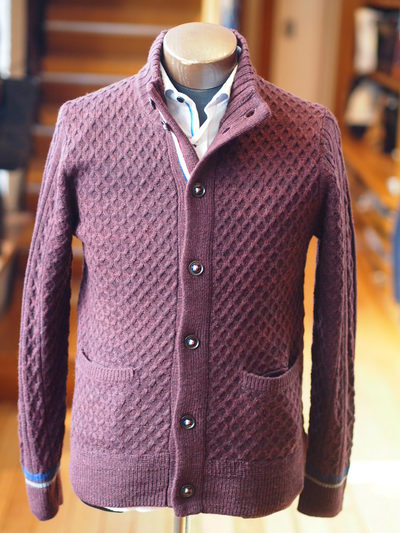 蓄熱機能糸HOTWAVEスタンドカラーニットブルゾン/メンズメルローズ（MENS MELROSE）